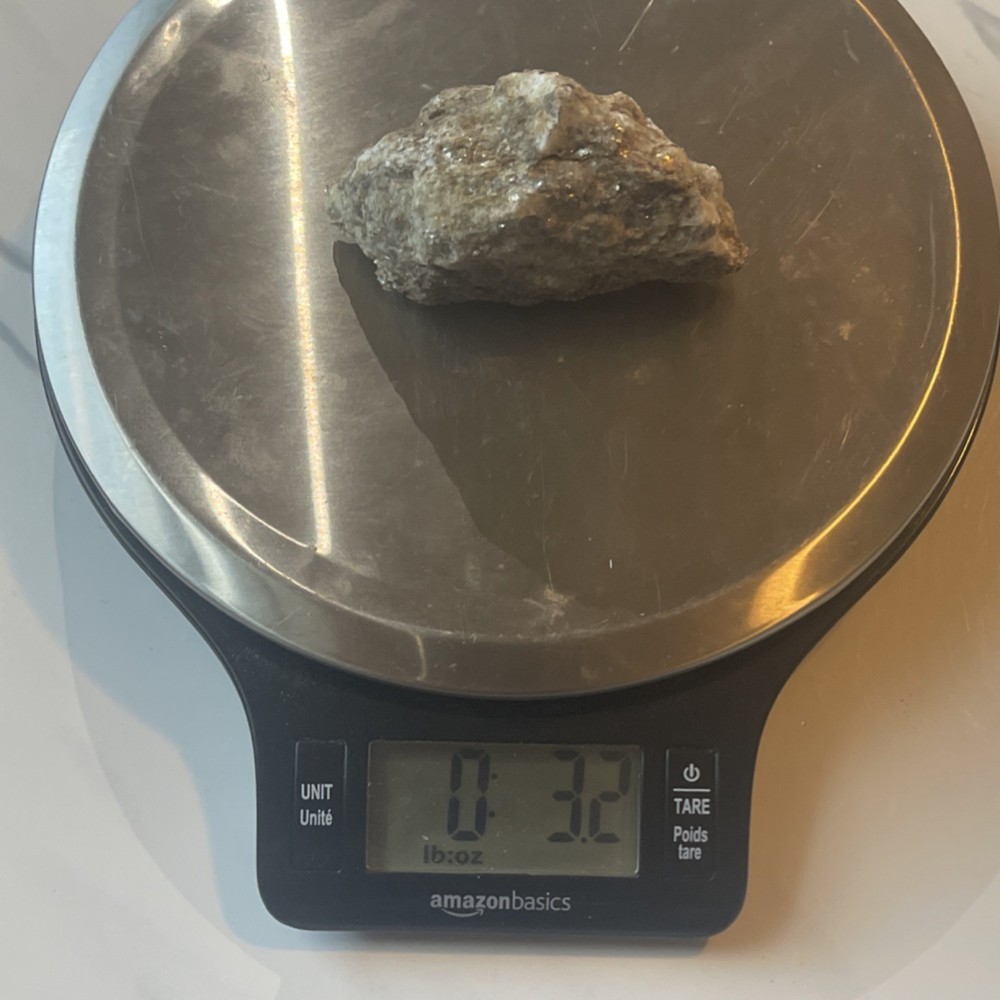 Gray Sparkly Rough Mineral Rock Specimen Sample, 3.2 oz (As Shown)