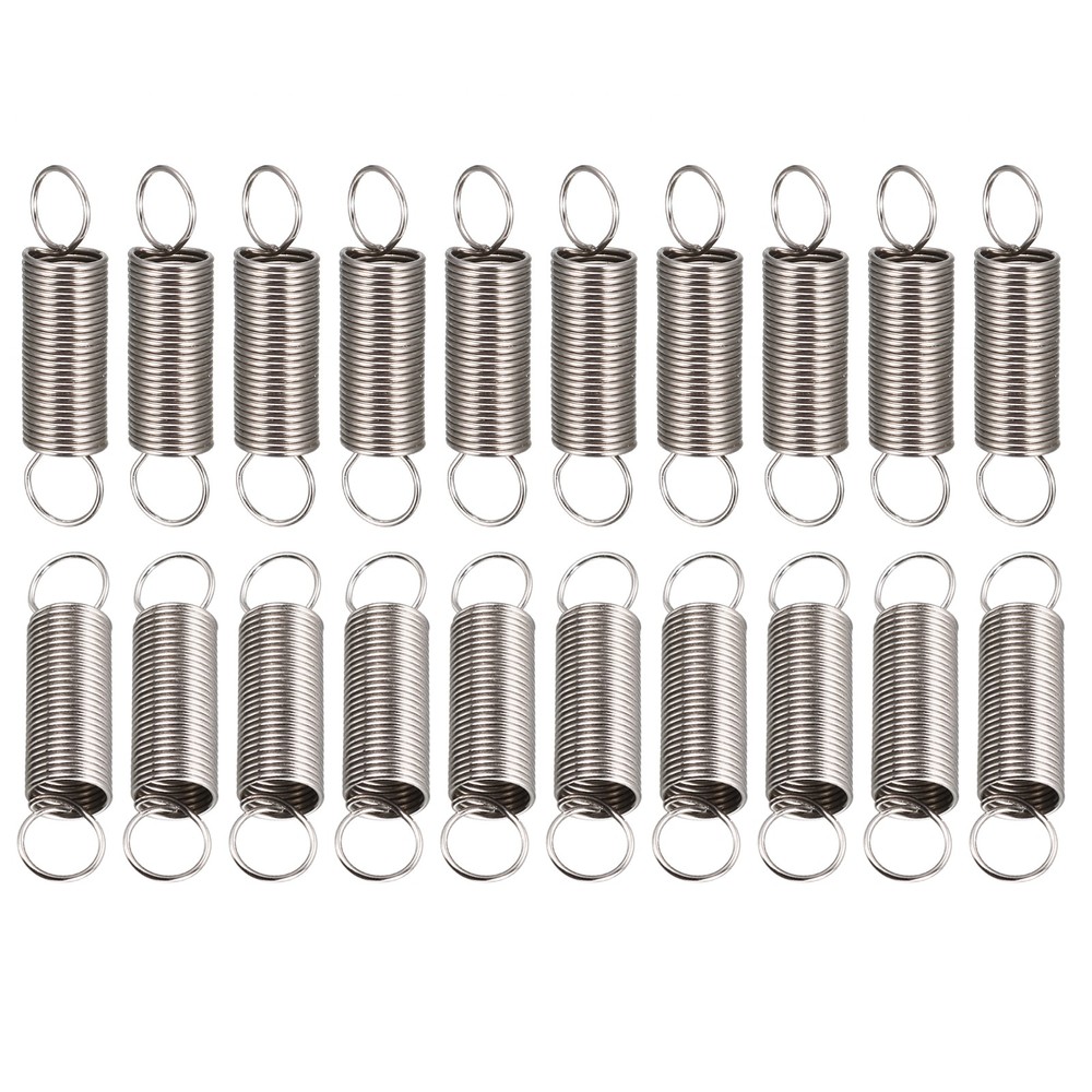 20Pack 0.5x6x25mm(WxODxL) Extension Spring Extended Compressed Spring Silver