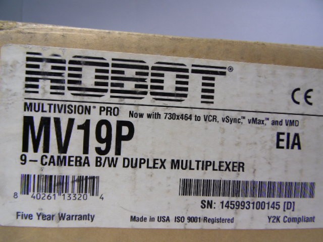Robot MV19P Multivision Pro 9-Camera B/W Duplex Multiplexer ! NEW !