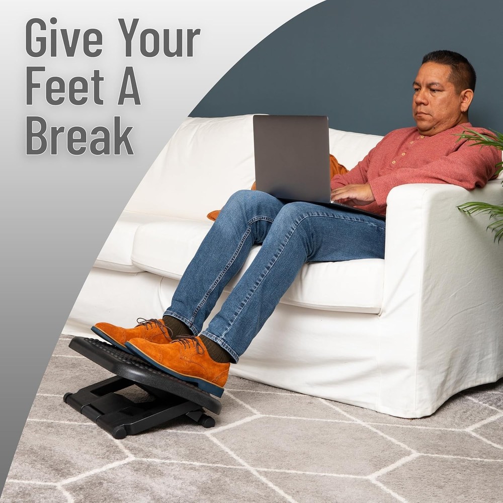 Foot Rest Under Desk at Work Ergonomic Height Adjustable Office Plastic