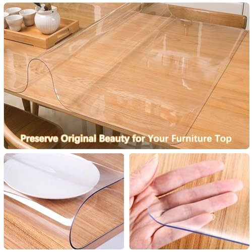 Clear Plastic Dining Table Protector 48" x 22" New Clear Dining Table Protector