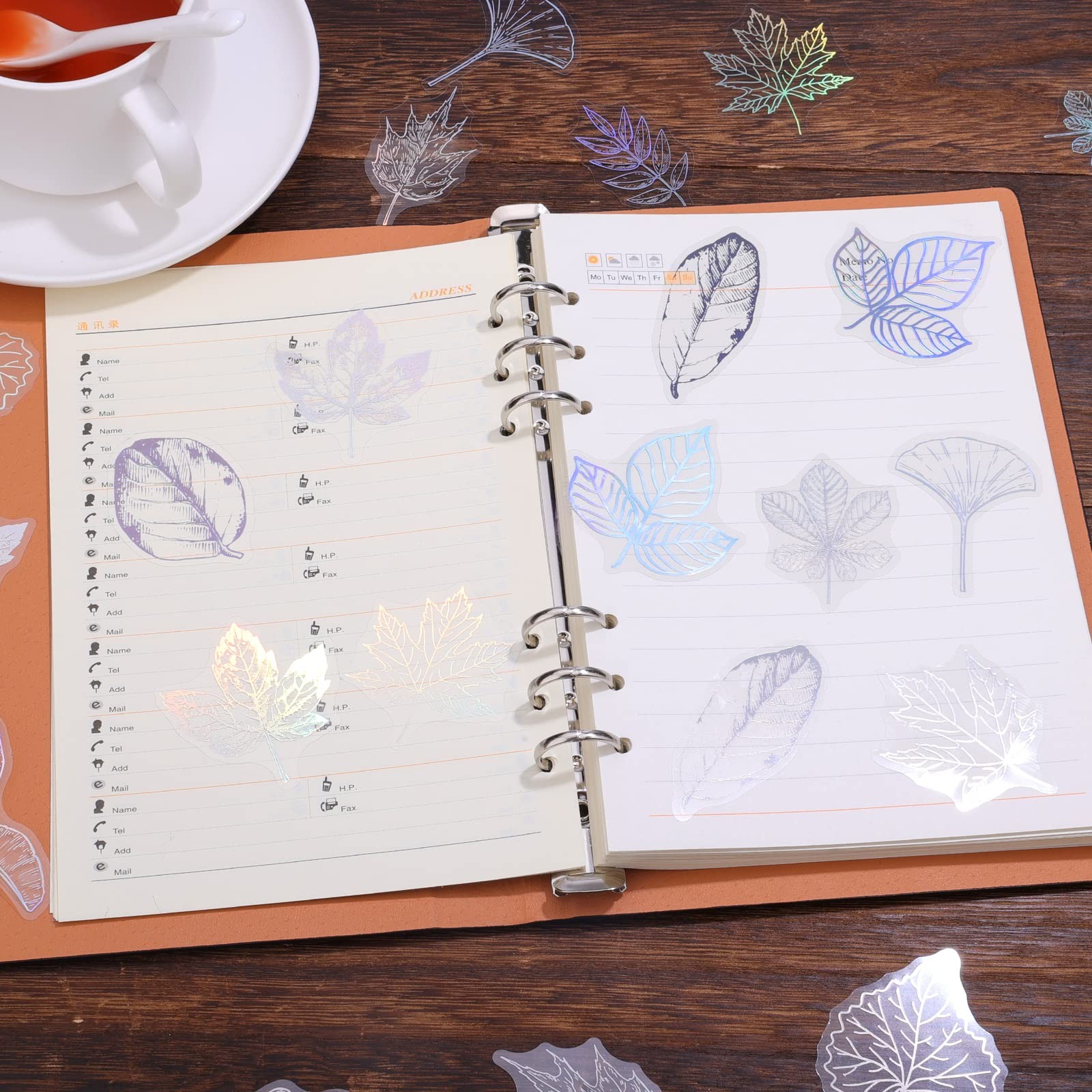 KINBOM Holographic Stickers - 45pcs PET Waterproof Glitter Resin Clear