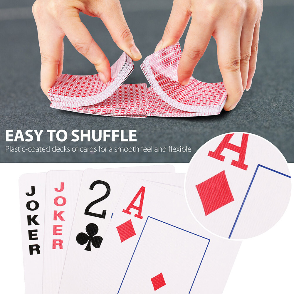 LotFancy Playing Cards Jumbo Index 12 Decks of Cards Poker Size 6 Red 6 Blue Lot