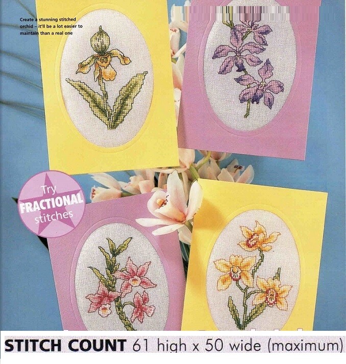 ELEGANT ORCHIDS CROSS STITCH PATTERN ONLY   EQ -  VA