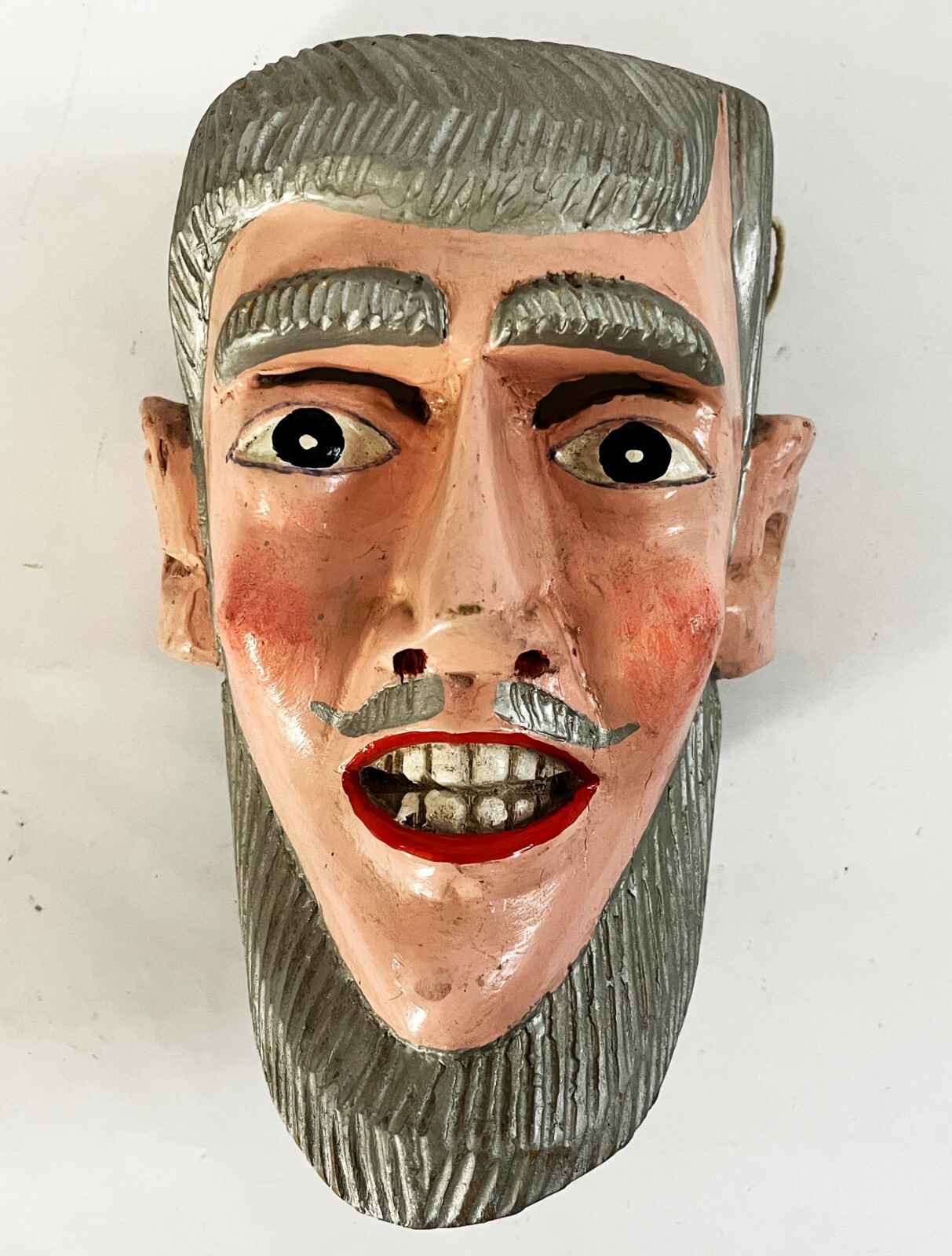 MEXICAN MICHOACAN FOLK ART HAND CARVED PASTORELAS ERMITANO HERMITANO DANCE MASK