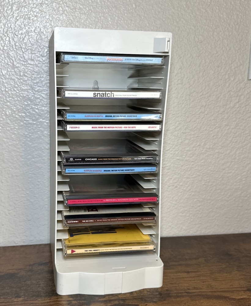 Vintage 20 CD Storage Tower Beige Fellows