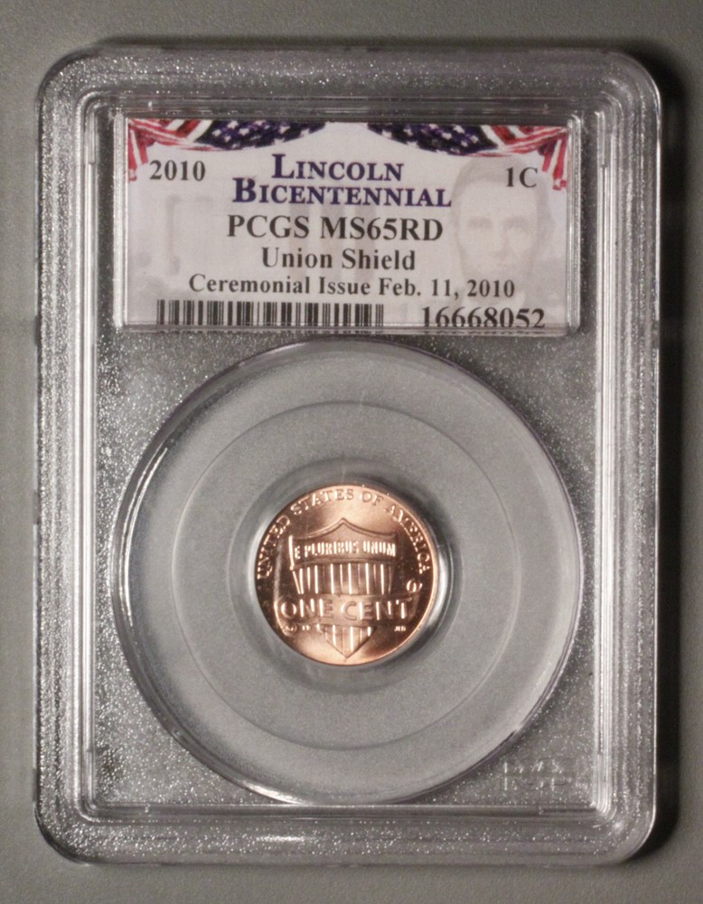 2010 Lincoln UNION SHIELD Cent PCGS MS65RD