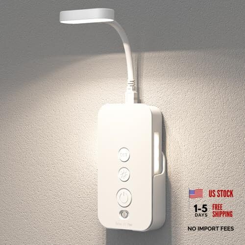 Wall Mounted Reading Light: Dimmable LED Book Lights with Timer & 1Pack White
