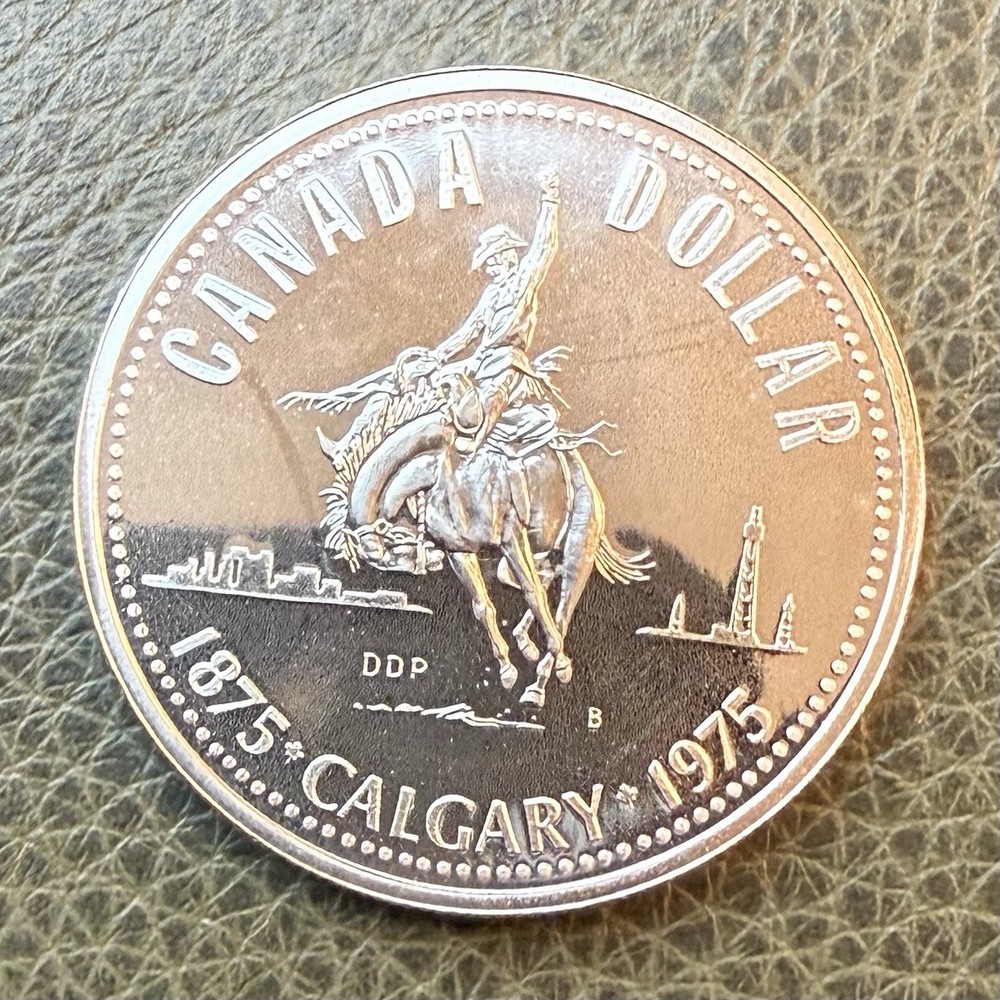 1975 Canada Silver Dollar 50% Silver Calgary Stampede