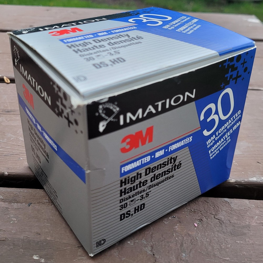 30pc Imation 3M 3.5" Floppy Disks Diskettes IBM Formatted 1.44MB 2HD Open Box