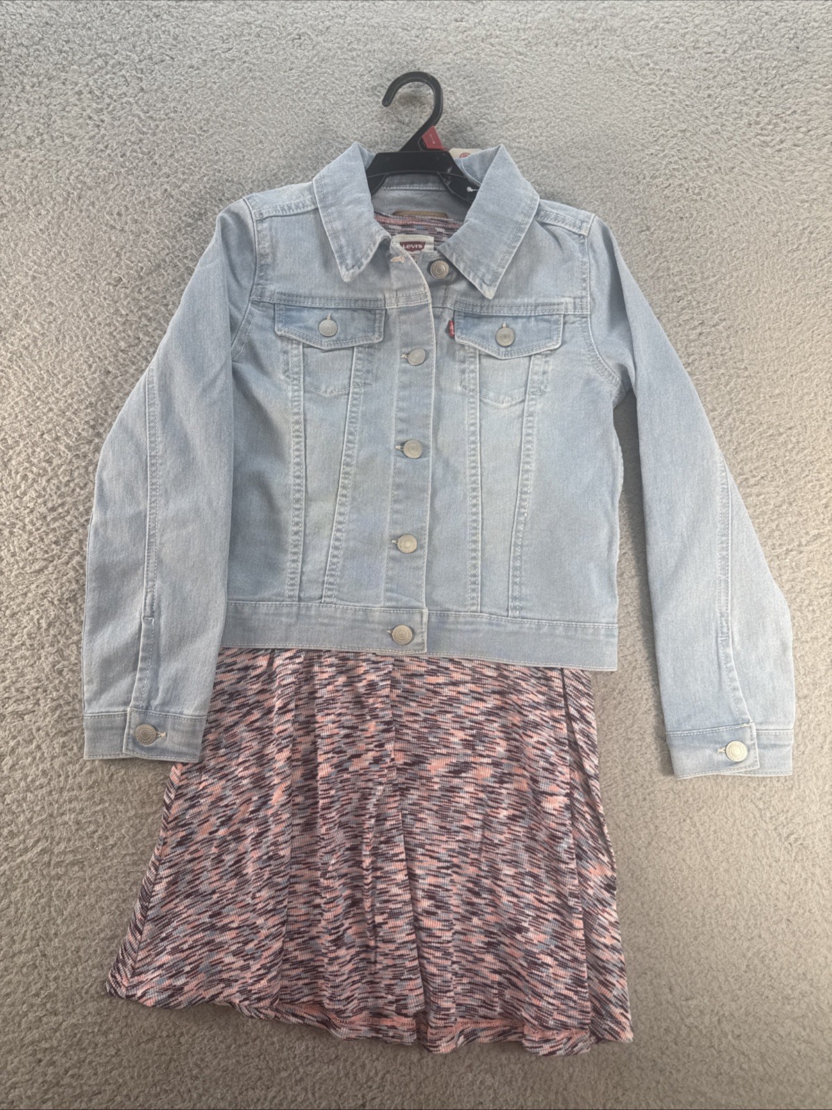 Levi's Denim Jacket and Dress Girls Size 7/8 Blue 2-Piece Set