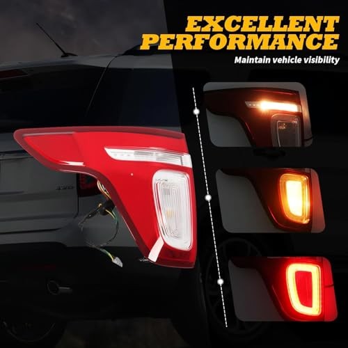 Tail Light Assembly Compatible with 2011-2015 Explorer Driver Side Rear Left