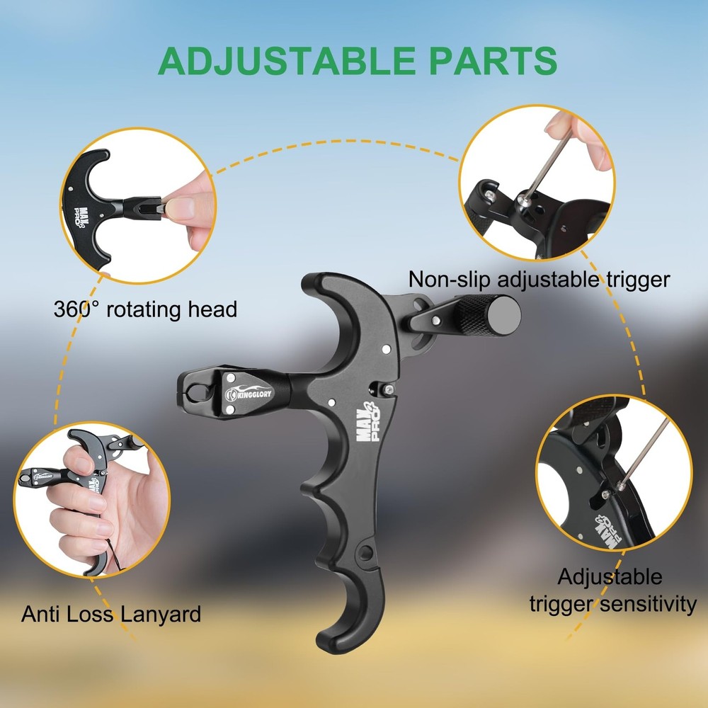 Thumb Release Bow Aid for Compound Bow, 360° Adjustable Archery Release for A...
