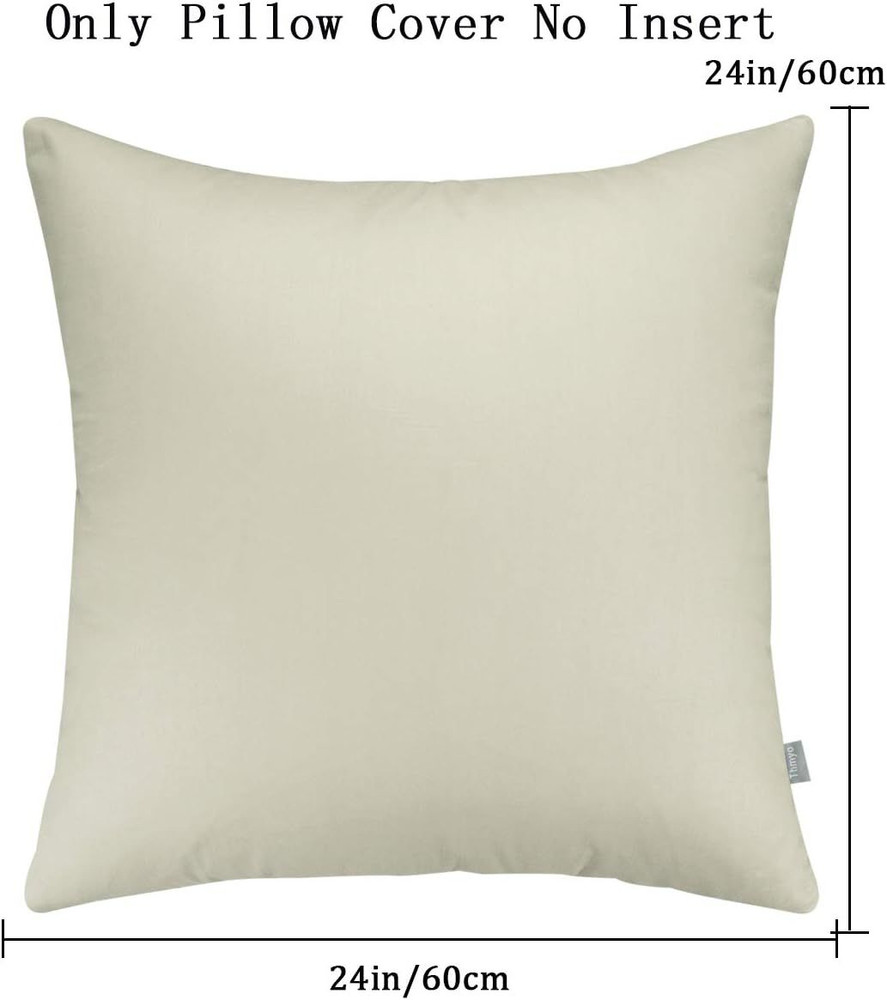 4-Pack 100% Cotton Comfortable Solid Decorative 24x24 inch/ 60x60cm, Beige