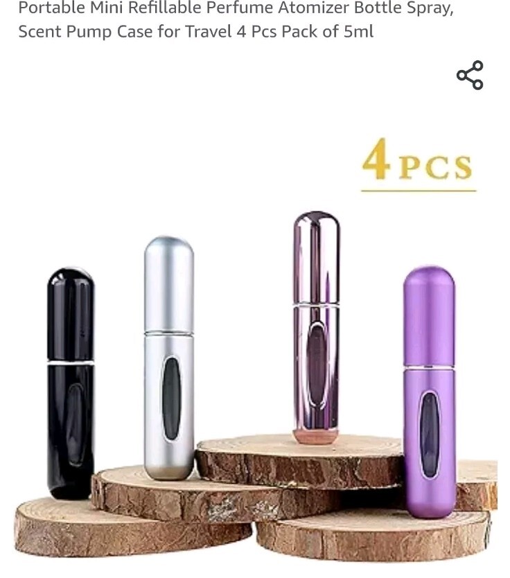 Portable Mini Refillable Perfume Atomizer Bottle Spray, Scent Pump Case Clear