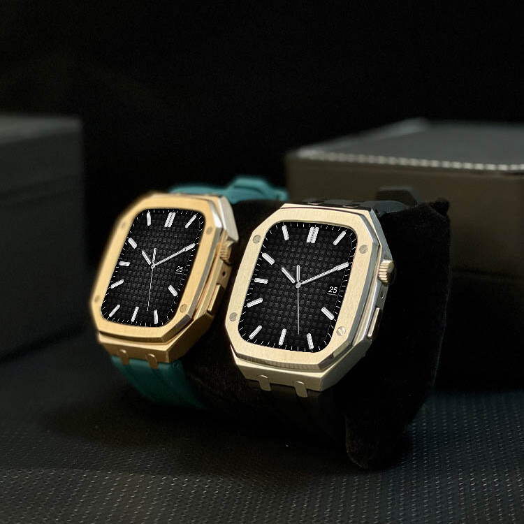 For Apple Watch 9 8 7 6 Mod Kit Armor Protective Case Band Strap Cover 44mm 45mm