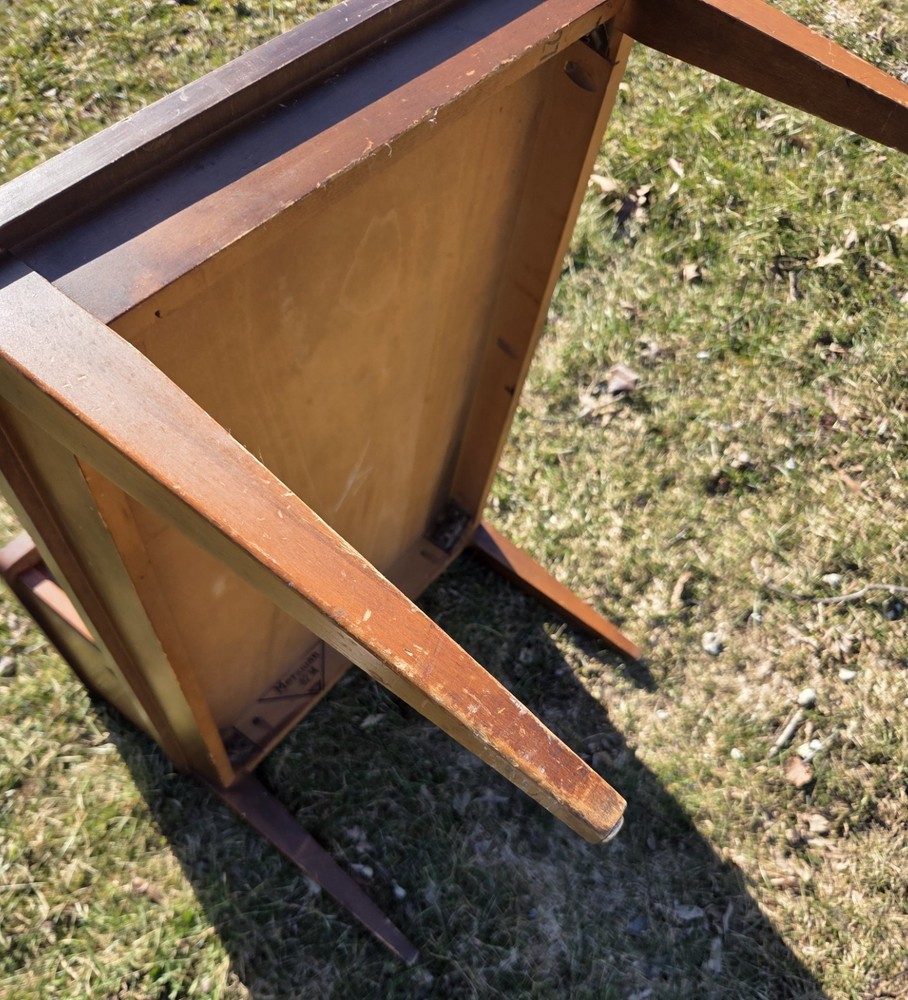 One Mid-century Mersman ( 1950s-1970s ) step-up side table solid wood.