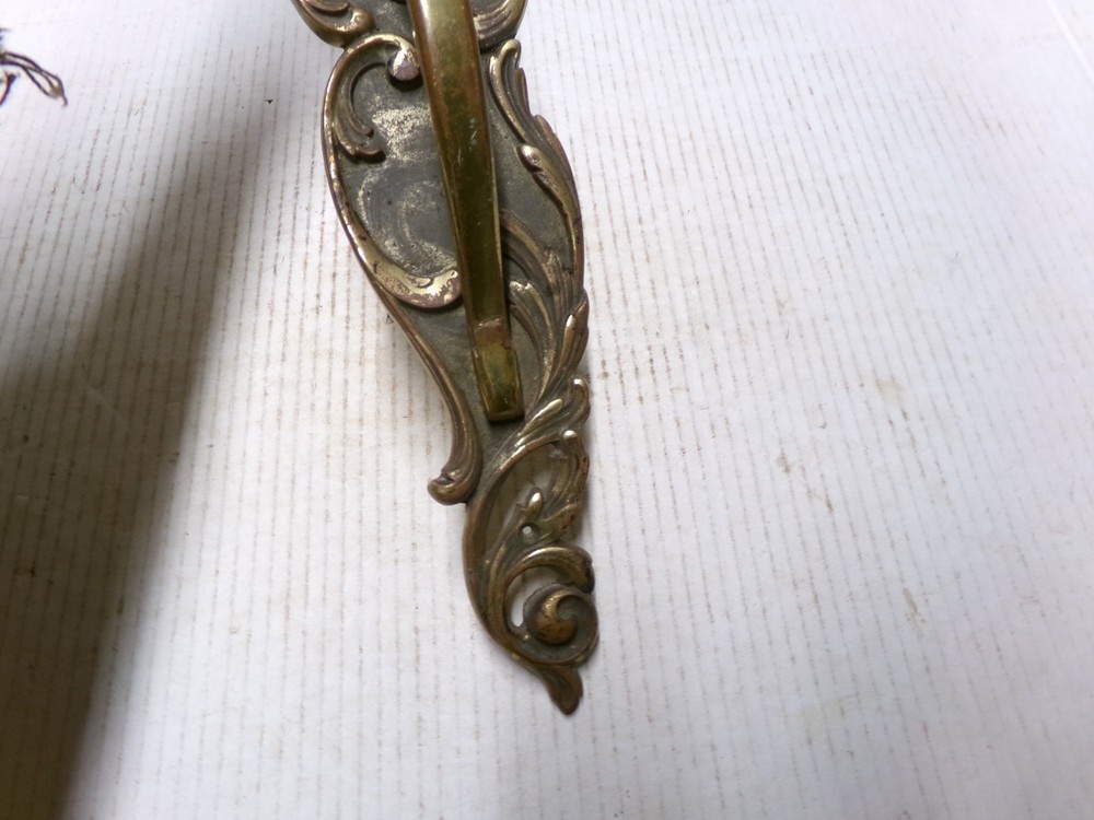 Vintage Ornate 19 1/2" Large Door Handle Pull Solid Brass