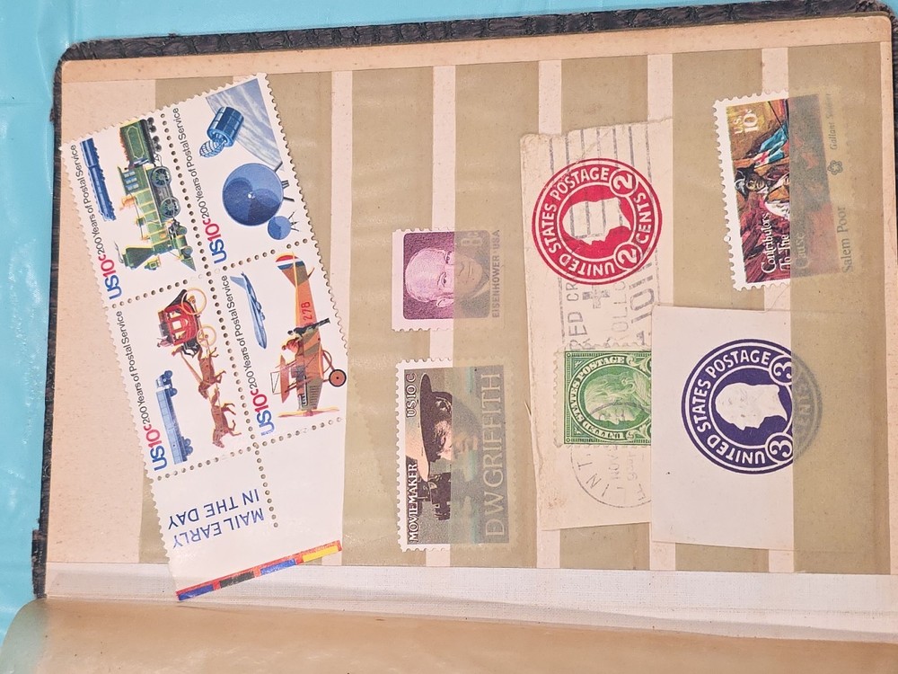 VINTAGE Stamp Album w/Stamps and Extra Airmail Stuff