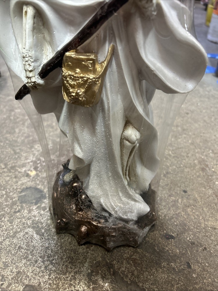 Santa Muerte Statue White 13.5in