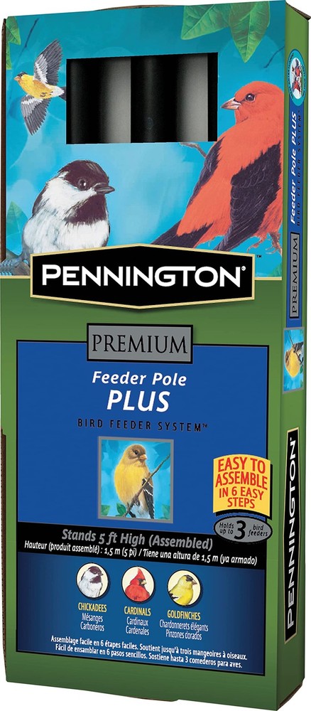 Pennington Feeder Pole Plus Bird Black 5 ft 5 ft,