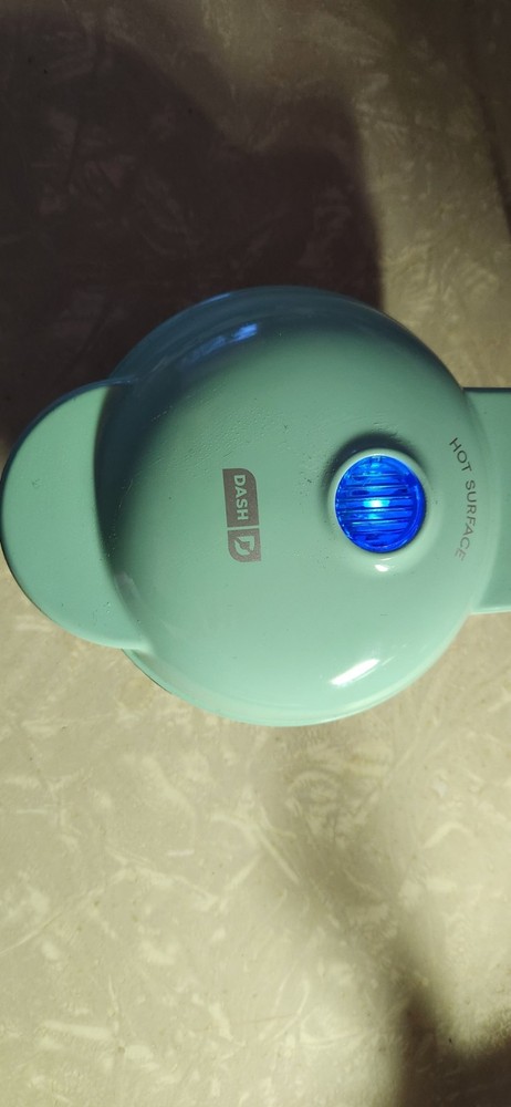 Dash Mini Waffle Maker Light Blue 4 inch Cooking Surface Cute Breakfast With Box