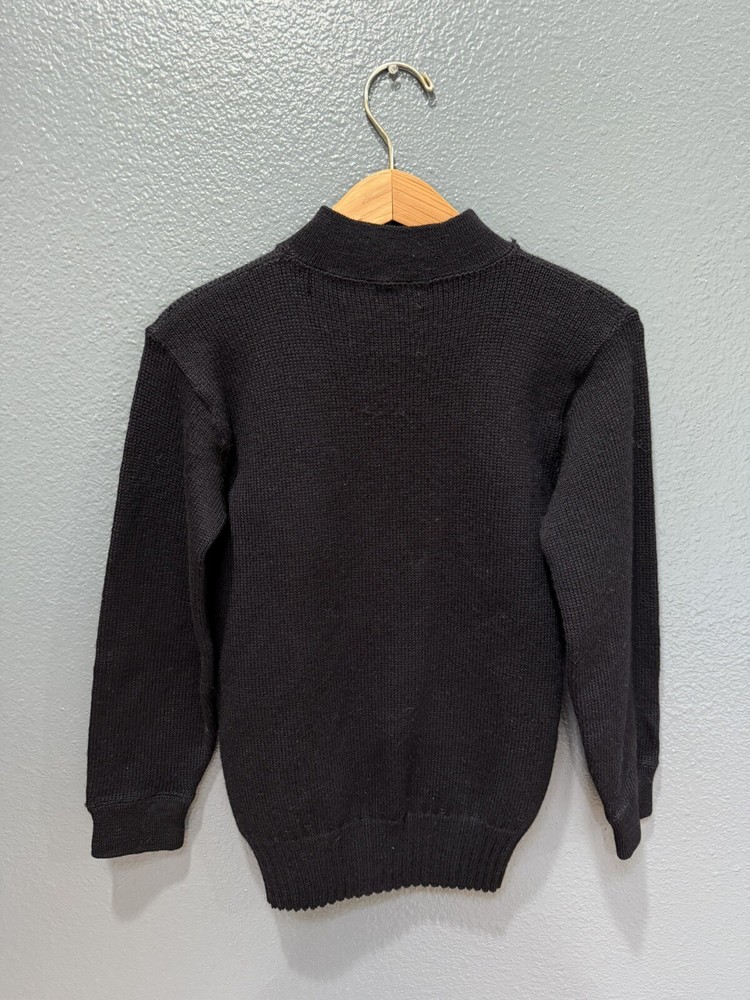 Vintage 40’s World War 2 USN Stenciled Black Wool Sweater Size Small