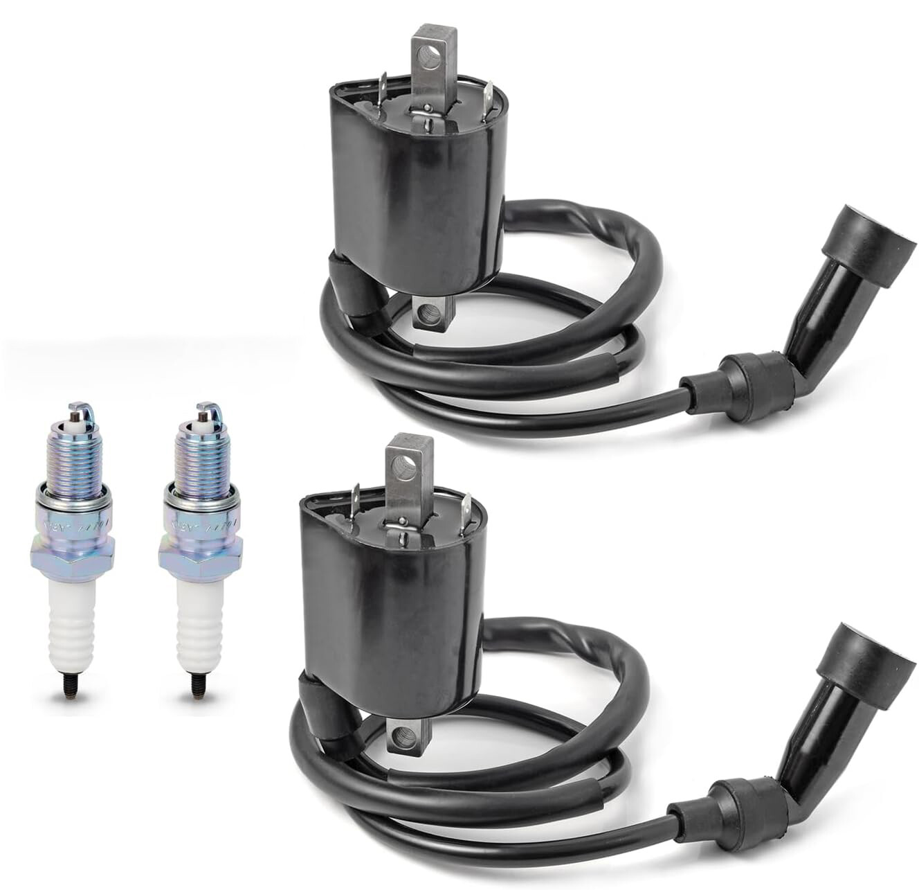 Ignition Coil Pack Spark plug W Cap For Yamaha V Star 1100 XVS1100 1999-2009 R+L