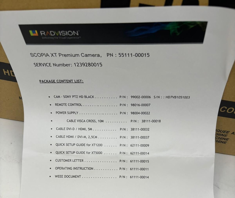 Scopia XT1200 Sony Optical Camera Kit