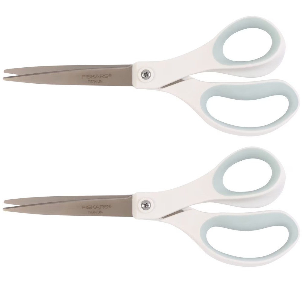 Fiskars Softgrip Titanium Scissors 8" - 2 in package