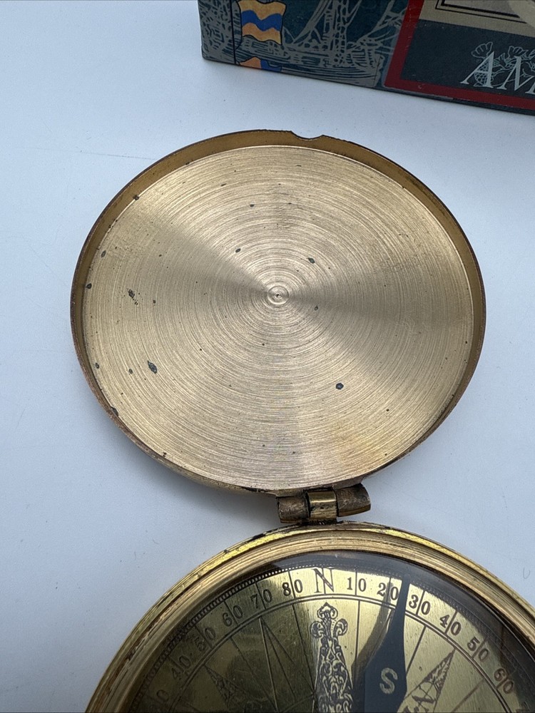 Pocket Compass Authentic Models CO003 BRASS Replica W/Box