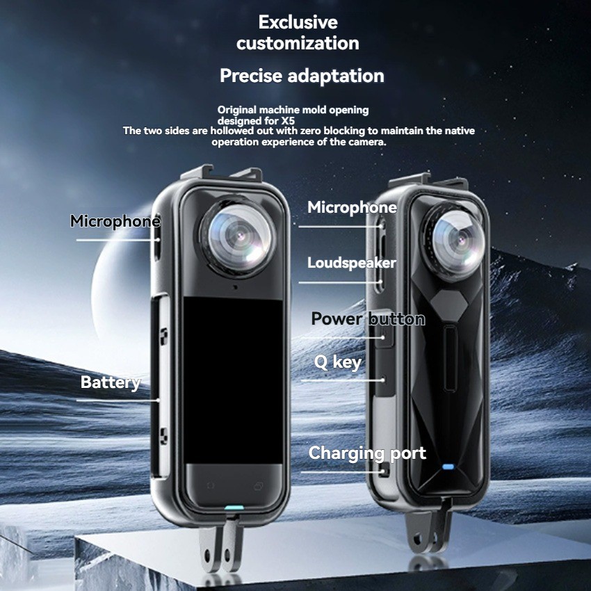 Camera Cold Shoe Rabbit Cage Plastic Protective Case Shockproof for Insta360 X5