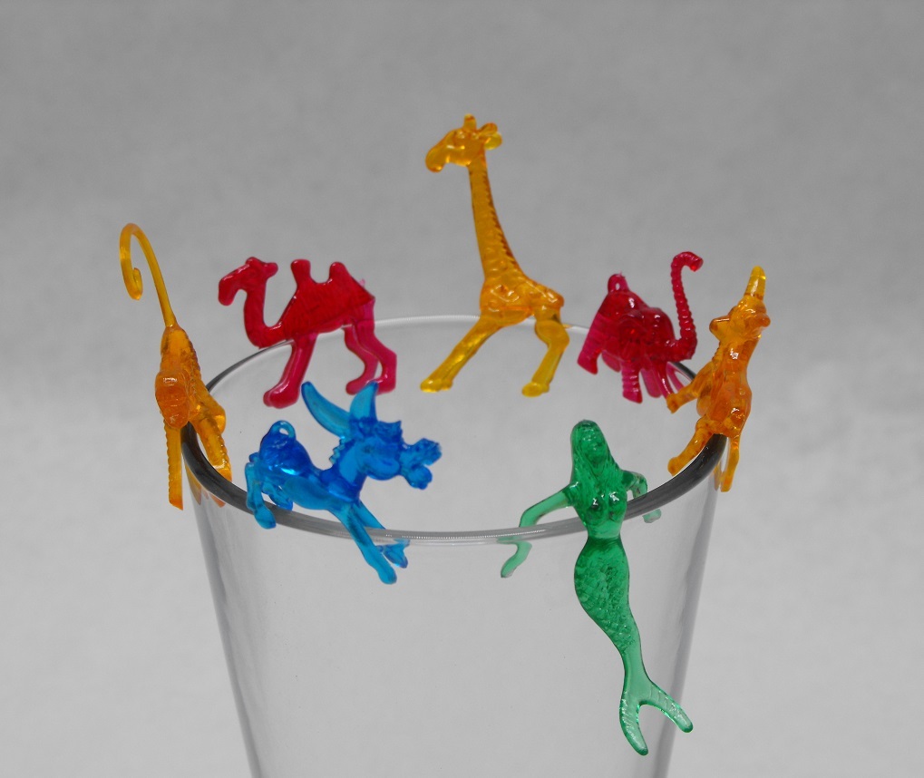 1000 piece Asst. Color ANIMAL ZOO PICKS Cocktail GlassTiki Drink Garnish Monkeys