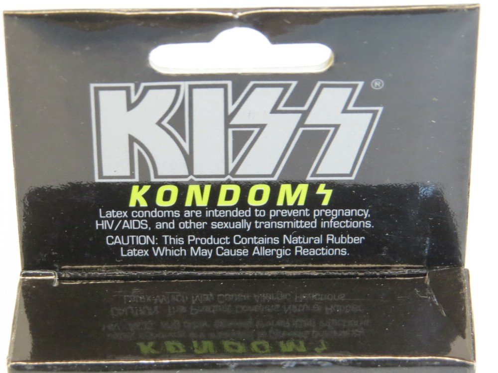 KISS GENE SIMMONS KONDOMS / CONDOMS SEALED 3 PACK RARE VERSION 2010