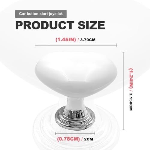 Car Push to Start Button Cover One Touch Engine Start Stop Ignition White