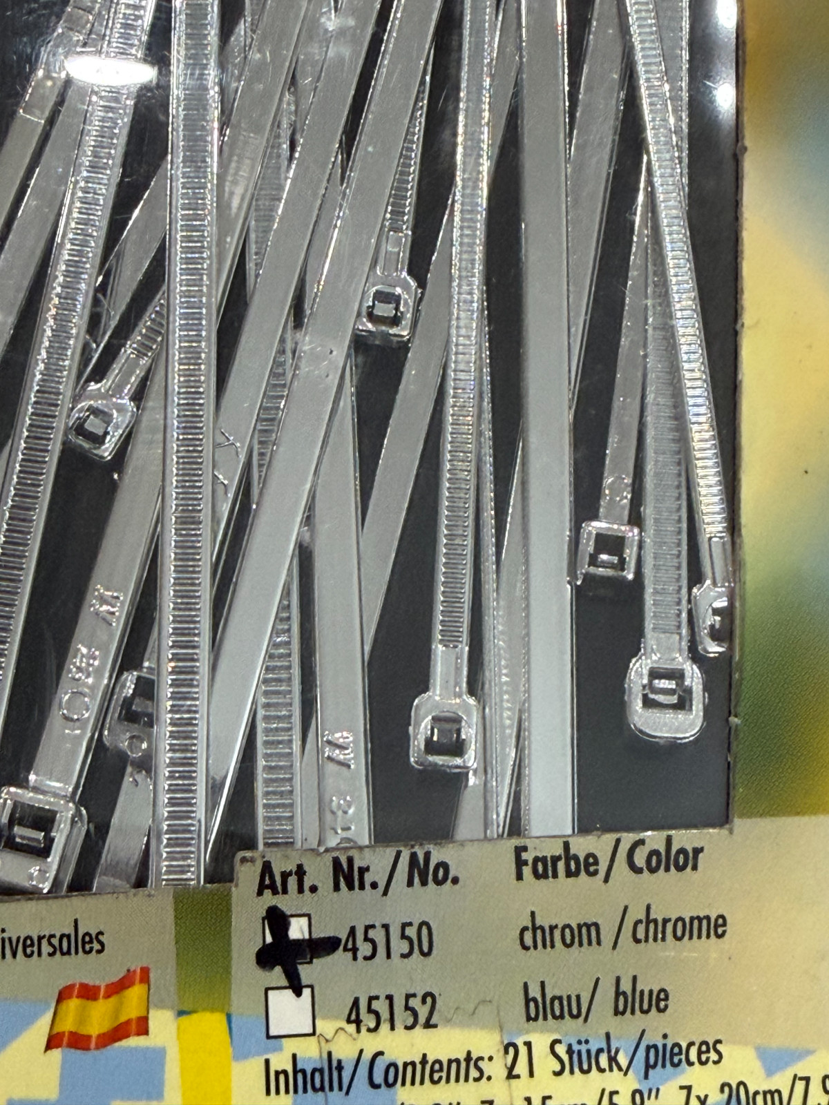 Foliatec Hose Engine Zip Tie Various Sizes 45150 Chrome 21 Pk.