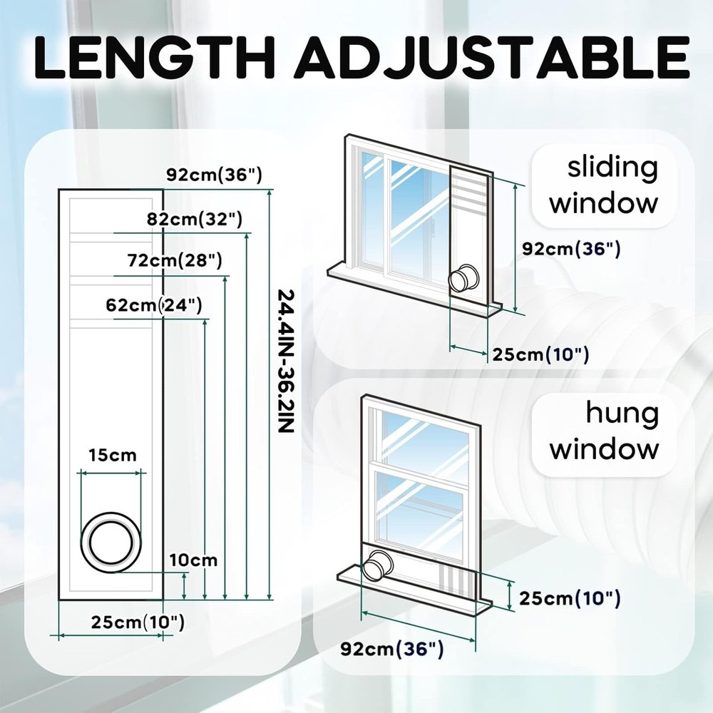 Ultimate 100% Sealing Effect Vent Kit for Portable ACs - Easy Install & Durable
