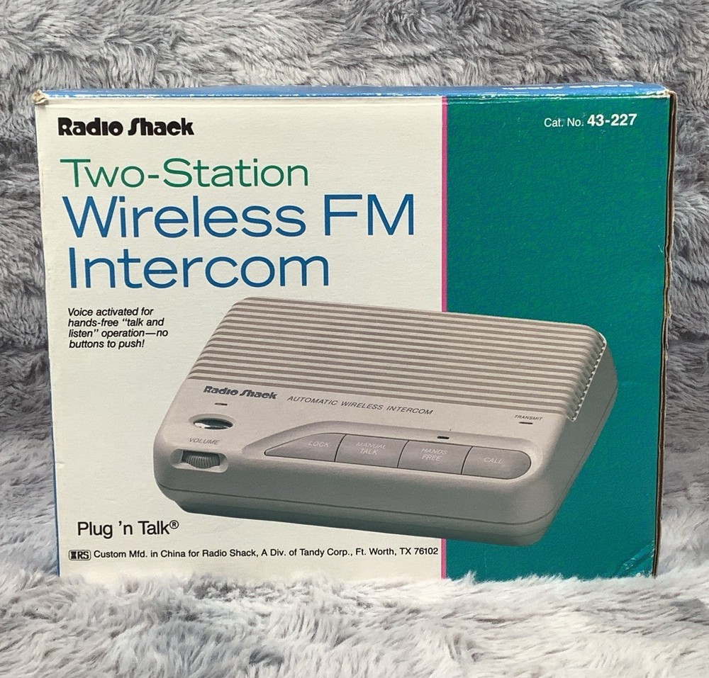 Radio Shack (43-227) FM Wireless Intercom Two Stations