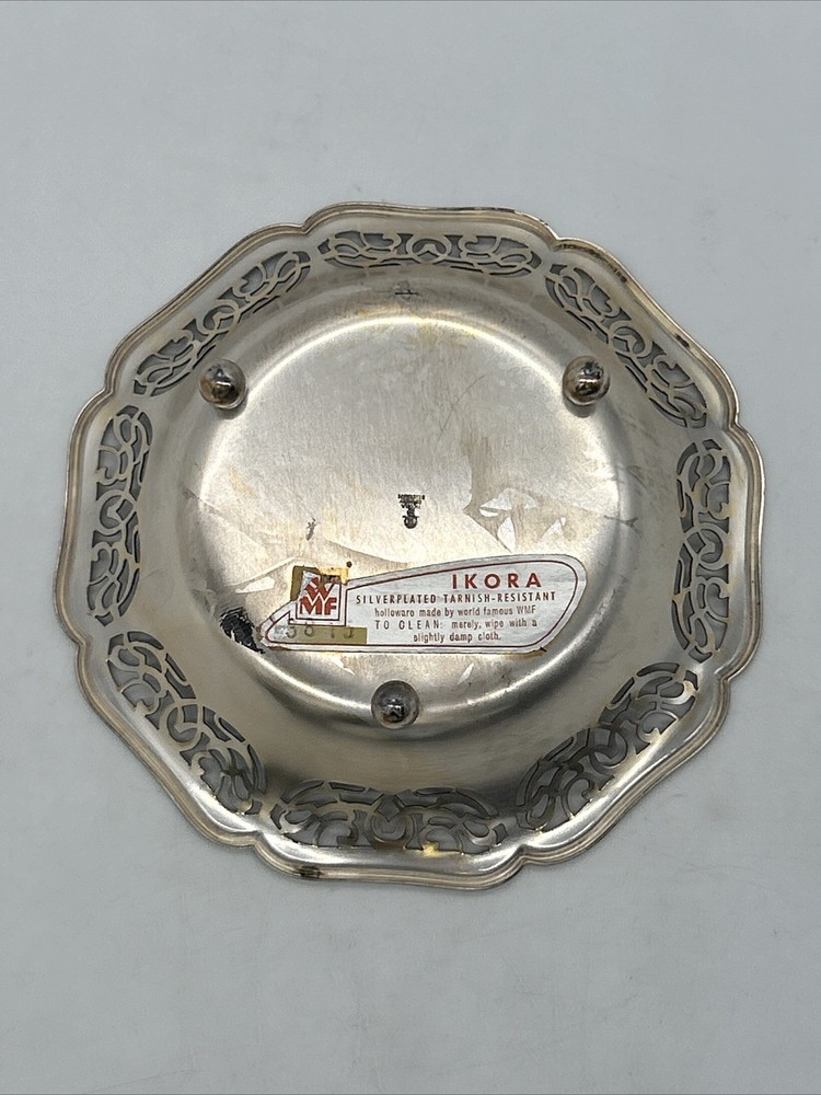 Vintage WMF IKORA Germany Silver Plated Footed Candy Bowl Trinket Dish #3815