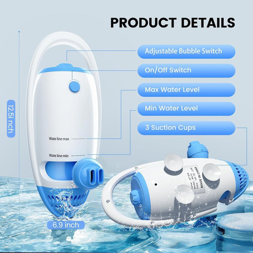 Bath Jet Spa, Jet/Bubble Maker Mode, Bathtub Spa single head, White