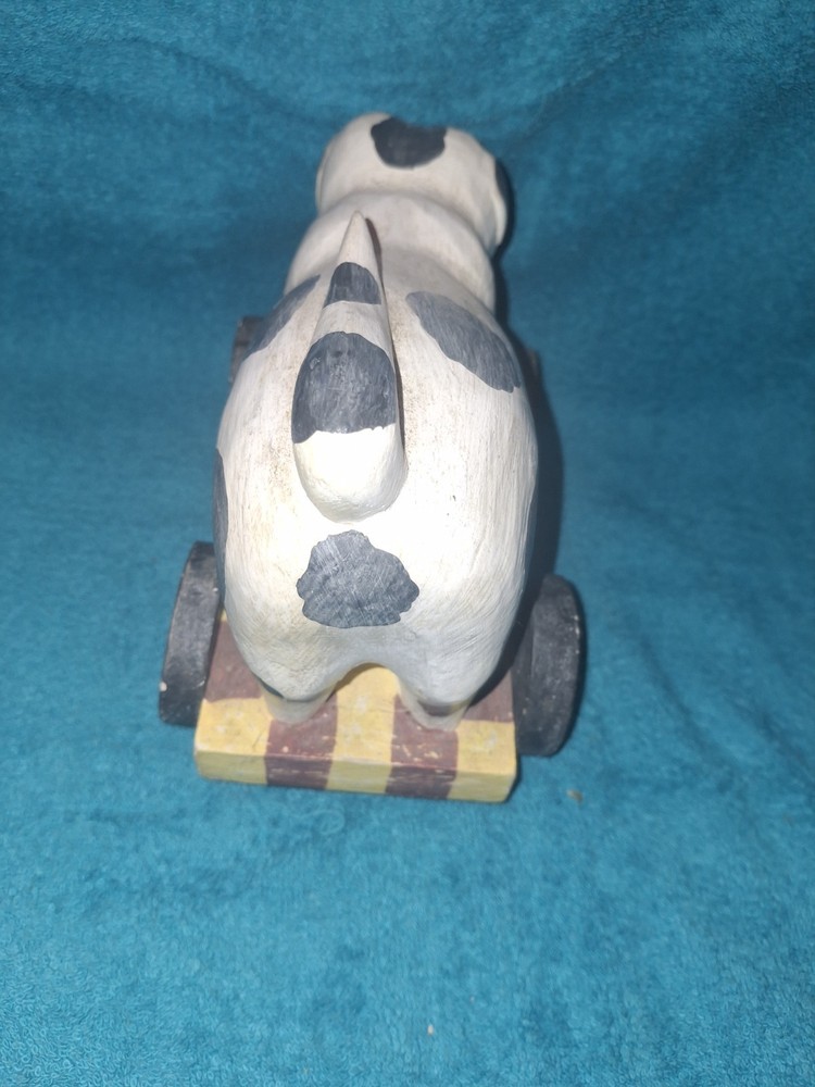 Primitive Hand Carved Hand Painted Pull Toy