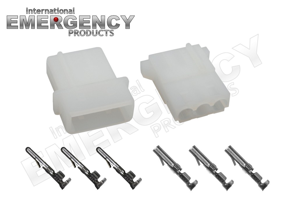 8 Set Strobe Connector AMP Power Supply Bulb Cable for Whelen Federal Code3 Nova