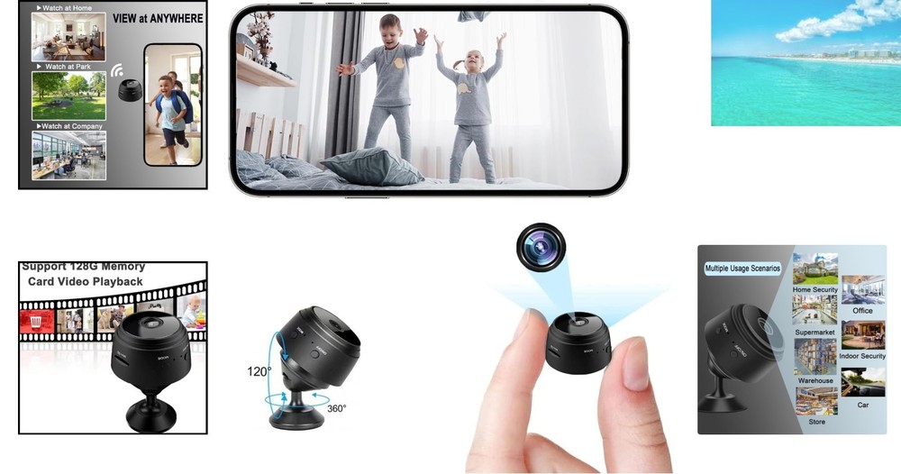Compact 1080P Security Camera - Ultra-Wide Lens with Multi-User Access & Storage
