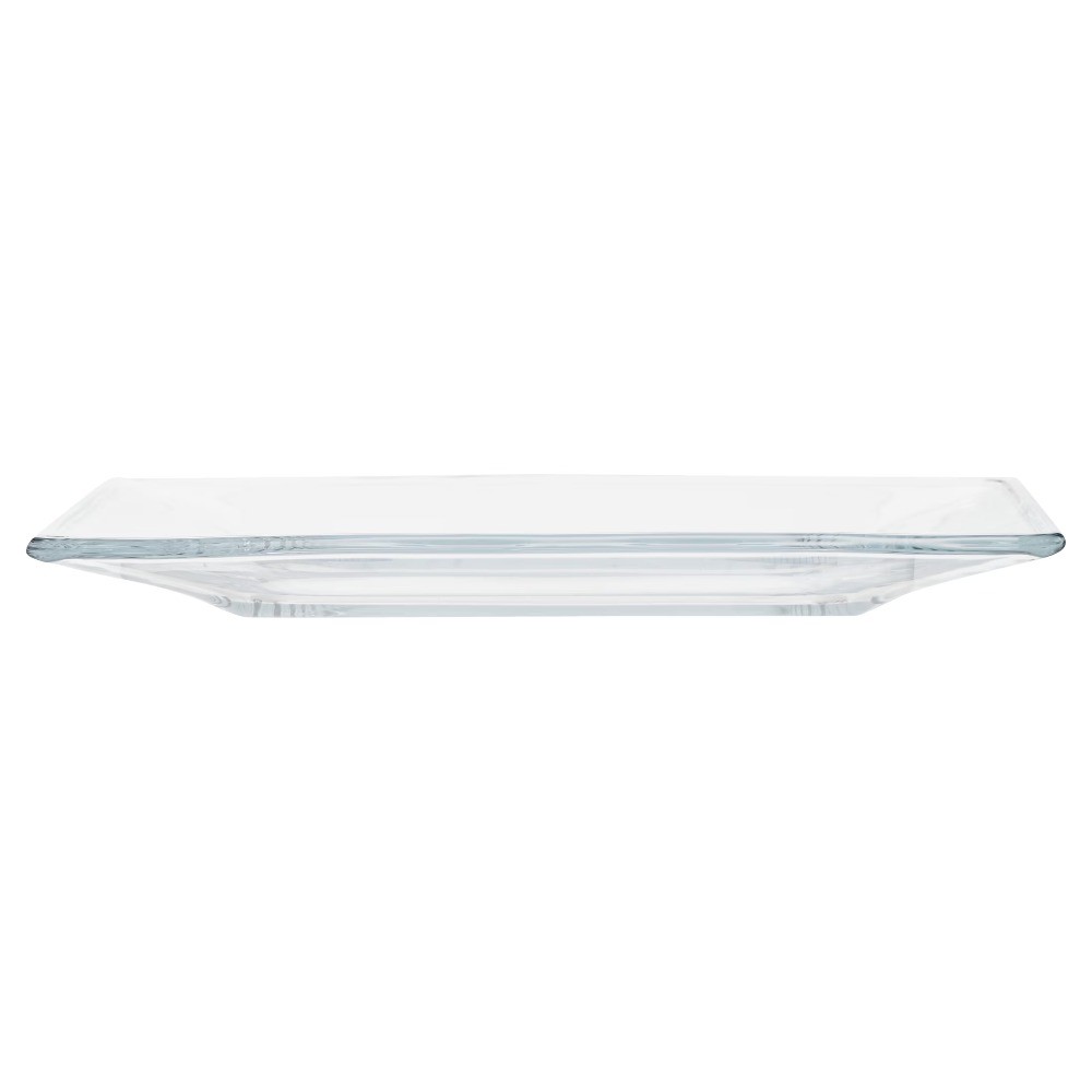 12-Piece Square Clear Glass Dinnerware Set