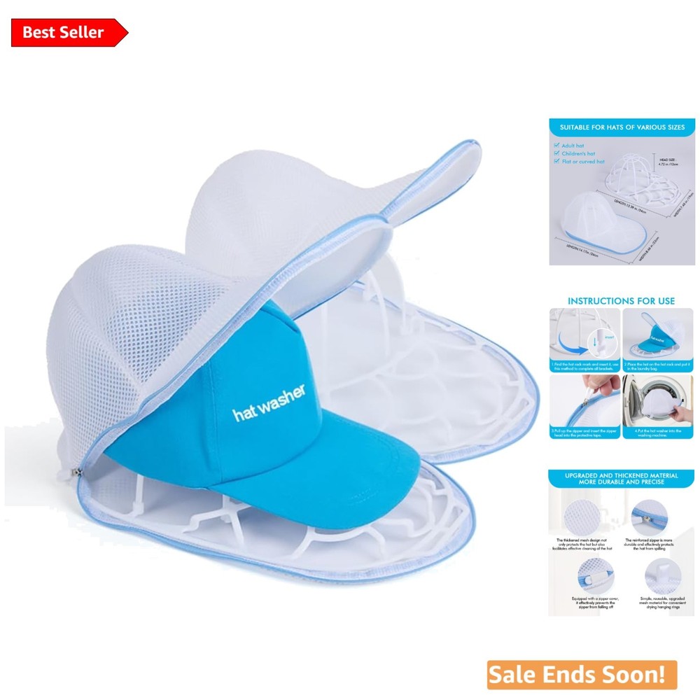 Universal Hat Washer for Flat & Curved Caps - Safe & Convenient Cleaning