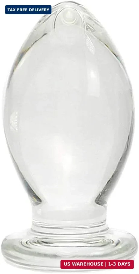 Huge Head Glass Butt Plug, Clear, Extra Large