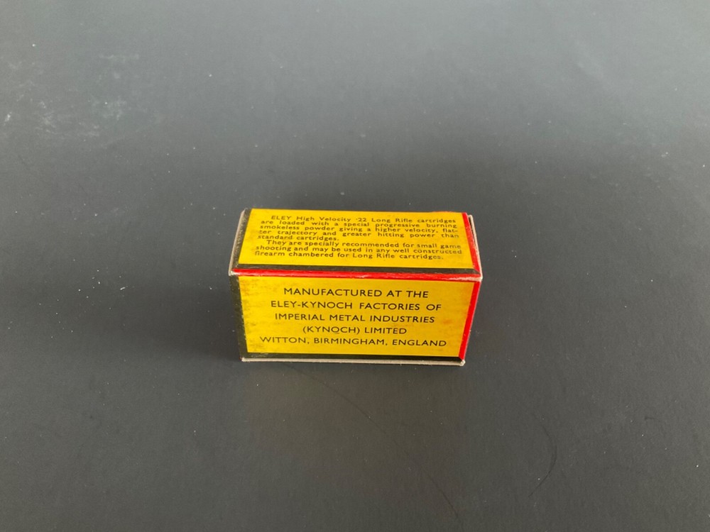 EMPTY 22 AMMO BOX ELEY long Rifle Rabbit MINTY