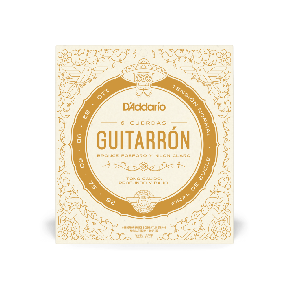 D'Addario Guitarron 6 String Set, Phosphor Bronze, Normal Tension