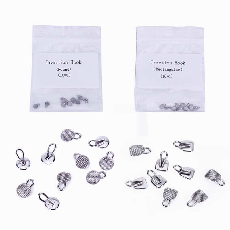 10/Pk Dental Orthodontic Caplin Hook Traction Hook Bondable Round/Rectangular