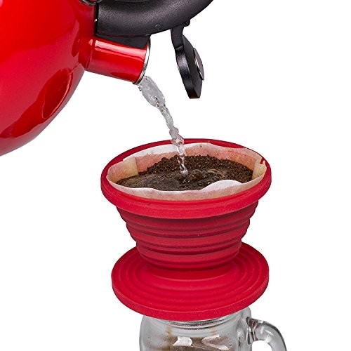 SlickDrip- Collapsible, Reusable Silicone Coffee Dripper- Filter Cone- Easy